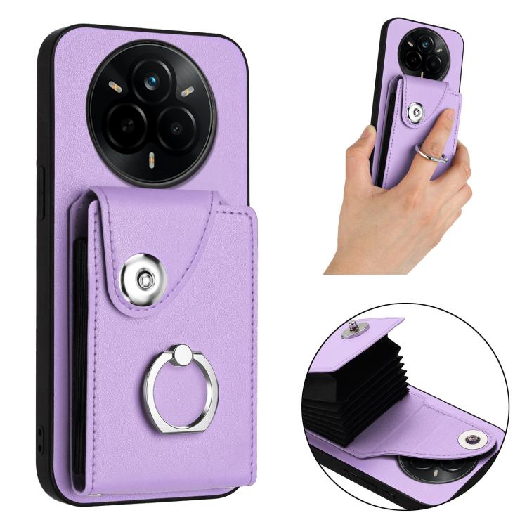 For Realme 14 Pro Organ Card Bag Ring Holder Phone Case