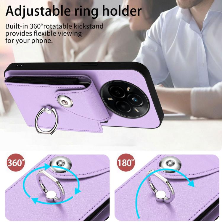For Realme 14 Pro Organ Card Bag Ring Holder Phone Case