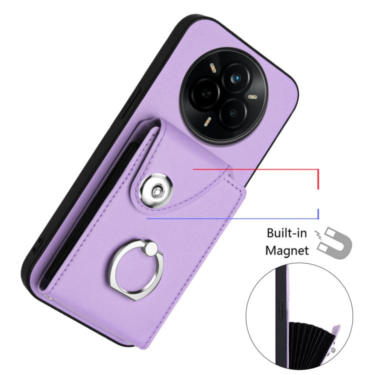 For Realme 14 Pro Organ Card Bag Ring Holder Phone Case