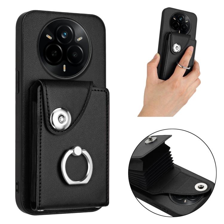 For Realme 14 Pro Organ Card Bag Ring Holder Phone Case