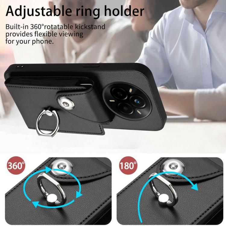For Realme 14 Pro Organ Card Bag Ring Holder Phone Case