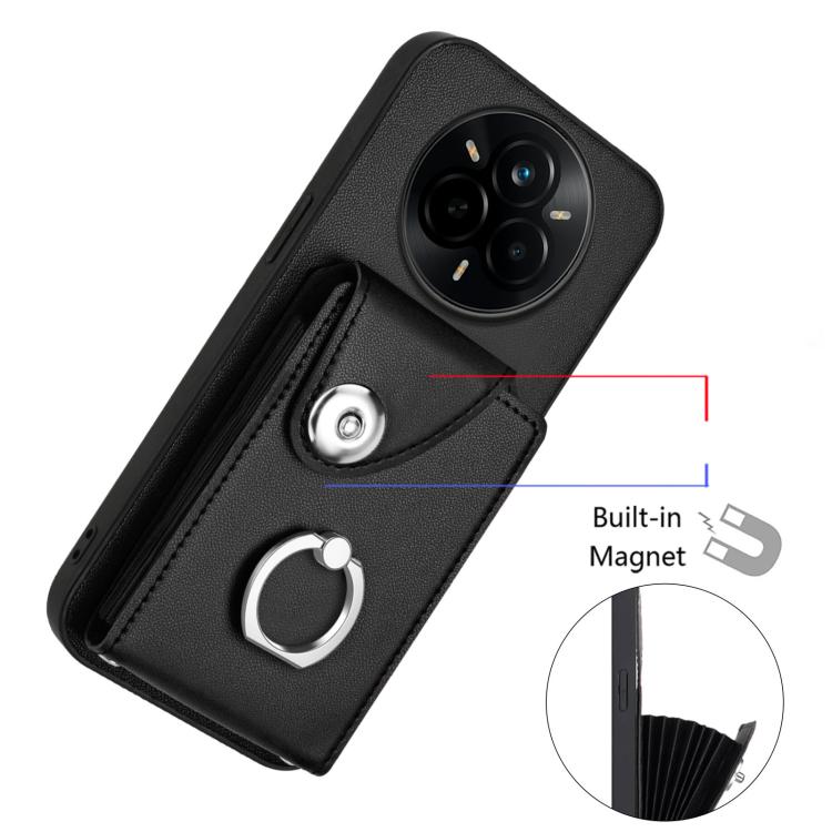 For Realme 14 Pro Organ Card Bag Ring Holder Phone Case