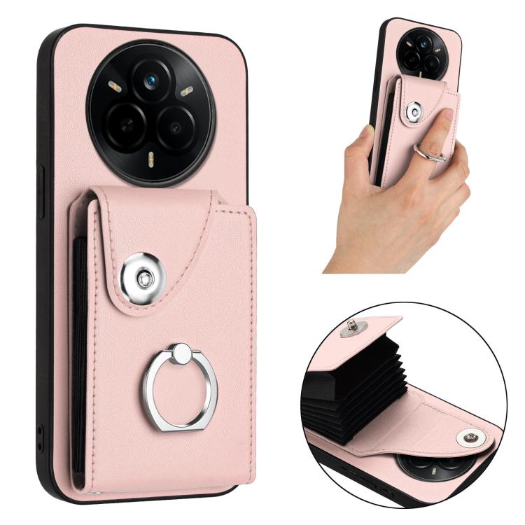 For Realme 14 Pro Organ Card Bag Ring Holder Phone Case