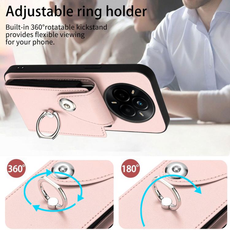 For Realme 14 Pro Organ Card Bag Ring Holder Phone Case