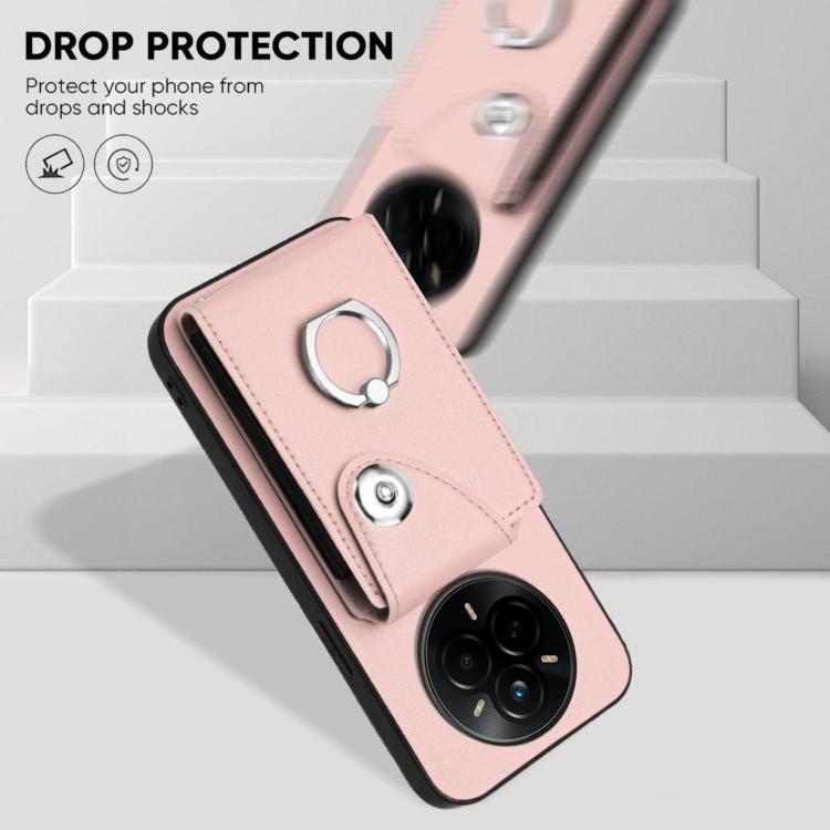 For Realme 14 Pro Organ Card Bag Ring Holder Phone Case