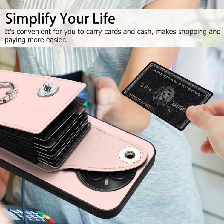 For Realme 14 Pro Organ Card Bag Ring Holder Phone Case