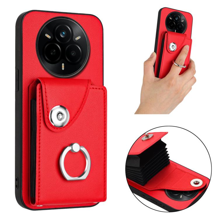 For Realme 14 Pro Organ Card Bag Ring Holder Phone Case