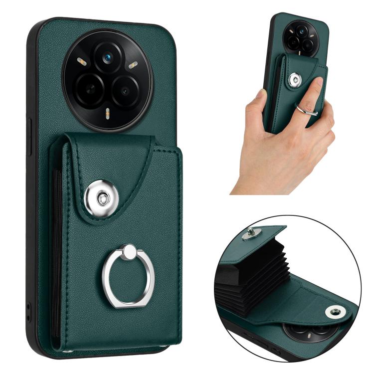 For Realme 14 Pro Organ Card Bag Ring Holder Phone Case