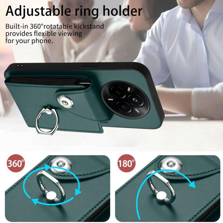 For Realme 14 Pro Organ Card Bag Ring Holder Phone Case