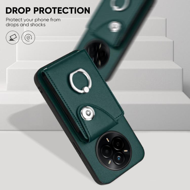 For Realme 14 Pro Organ Card Bag Ring Holder Phone Case