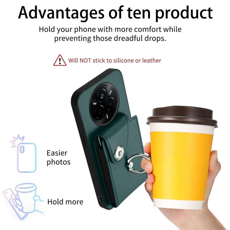 For Realme 14 Pro Organ Card Bag Ring Holder Phone Case