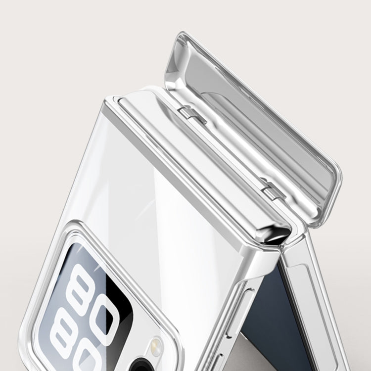 For Huawei nova Flip Integrated Clear Electroplating Spring Hinge Phone Case