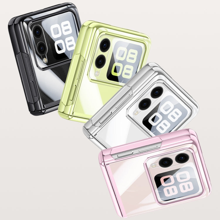 For Huawei nova Flip Integrated Clear Electroplating Spring Hinge Phone Case
