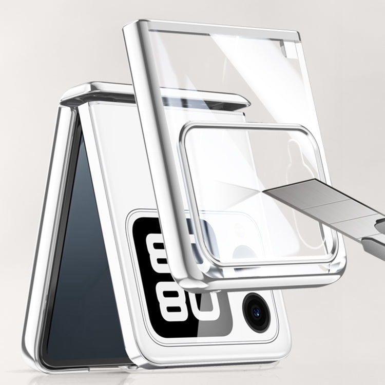 For Huawei nova Flip Integrated Clear Electroplating Spring Hinge Phone Case