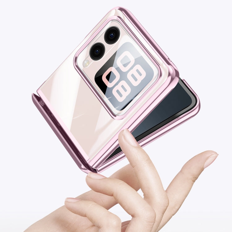 For Huawei nova Flip Integrated Clear Electroplating Spring Hinge Phone Case