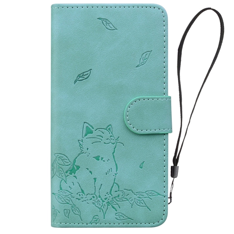 For Xiaomi Poco F6 Pro 5G Cute Cat Embossed Leather Phone Case
