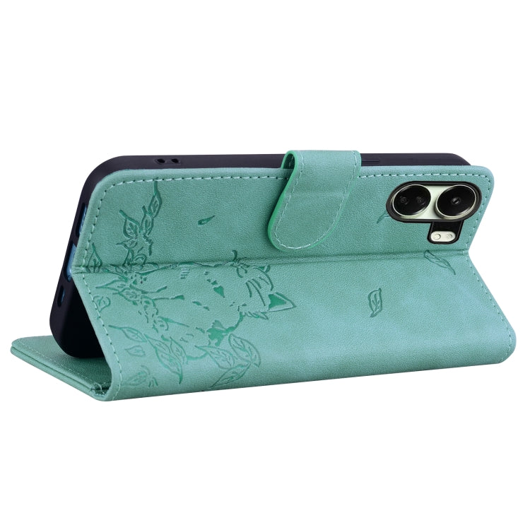 For Redmi 13C 4G Cute Cat Embossed Leather Phone Case