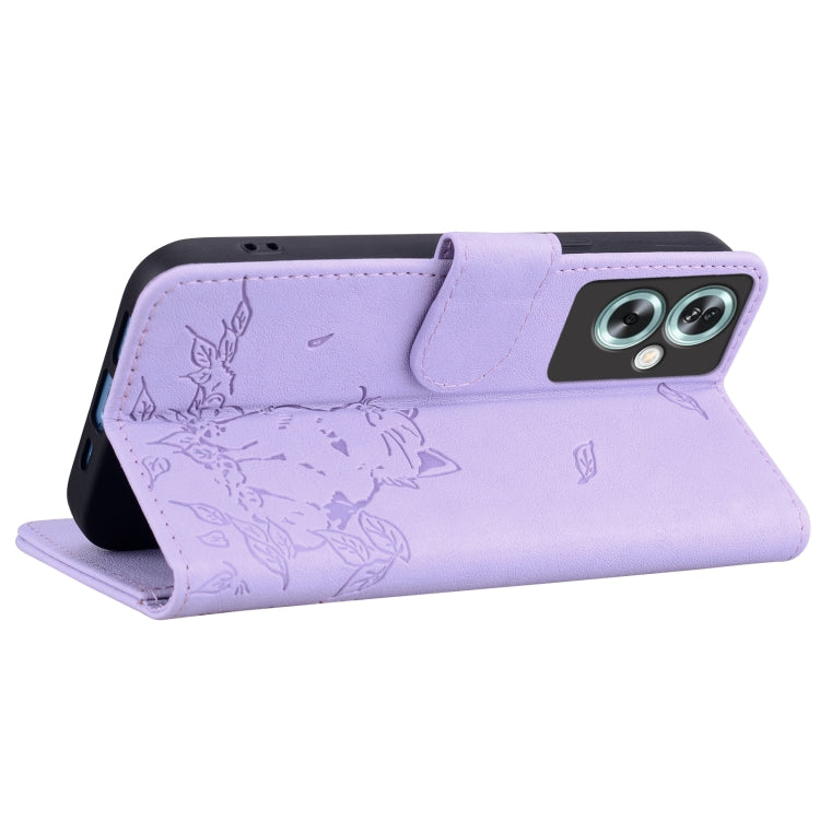 For OnePlus Nord N30 SE Cute Cat Embossed Leather Phone Case