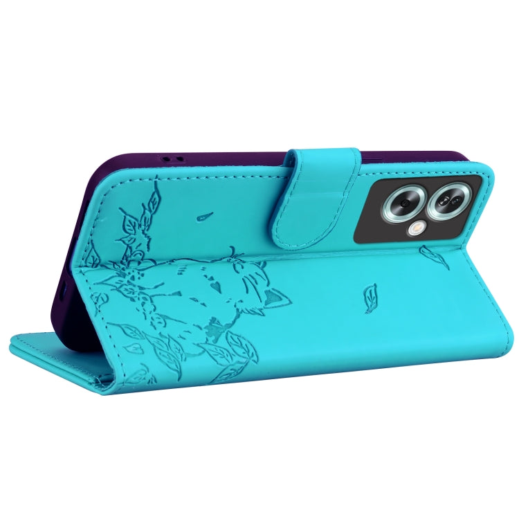 For OnePlus Nord N30 SE Cute Cat Embossed Leather Phone Case