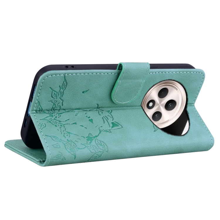 For OPPO Reno12 F 5G Cute Cat Embossed Leather Phone Case