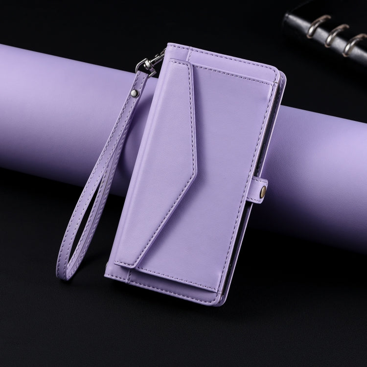 For iPhone 15 Pro Max Wallet Multi-card Slot Leather Phone Case with Lanyard