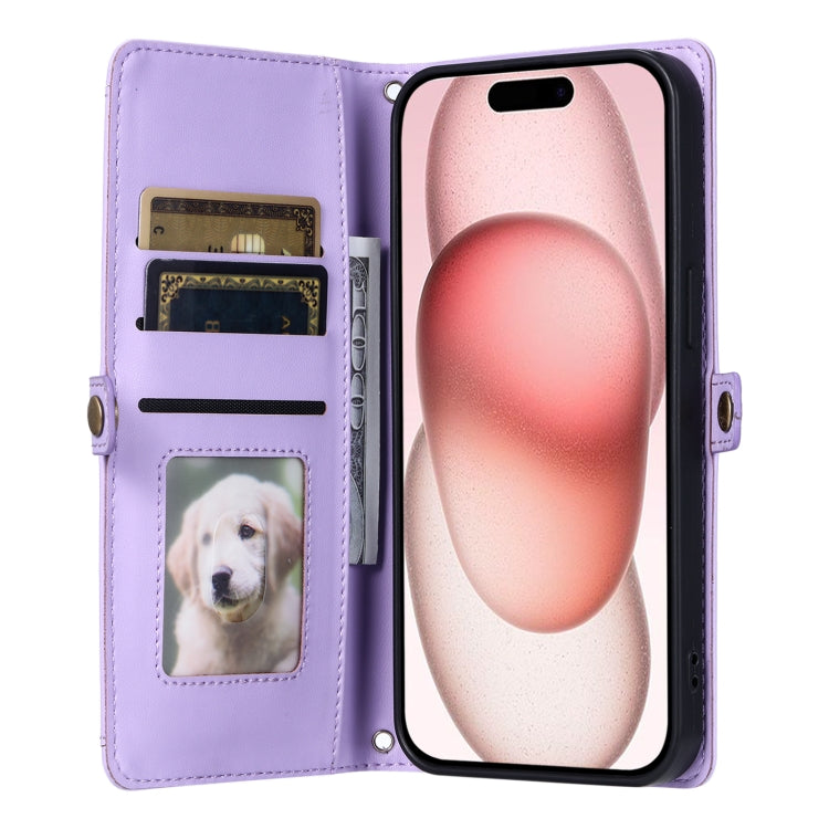For iPhone 12 Pro Max Wallet Multi-card Slot Leather Phone Case with Lanyard