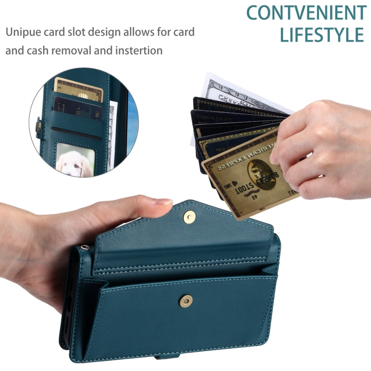 For iPhone 11 Wallet Multi-card Slot Leather Phone Case with Lanyard