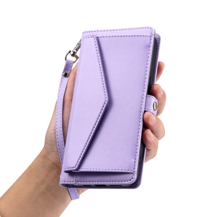 For iPhone 8 Plus / 7 Plus Wallet Multi-card Slot Leather Phone Case with Lanyard