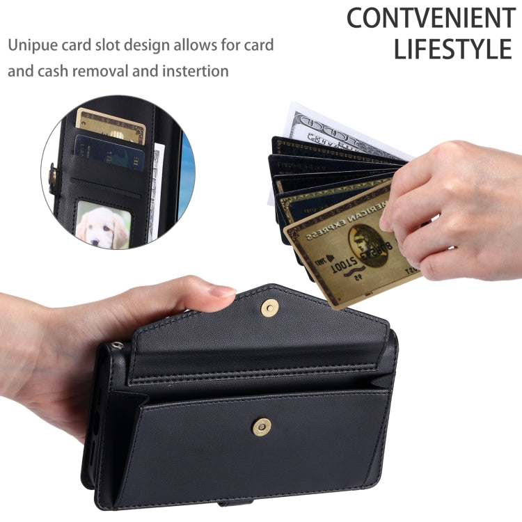 For iPhone 8 Plus / 7 Plus Wallet Multi-card Slot Leather Phone Case with Lanyard