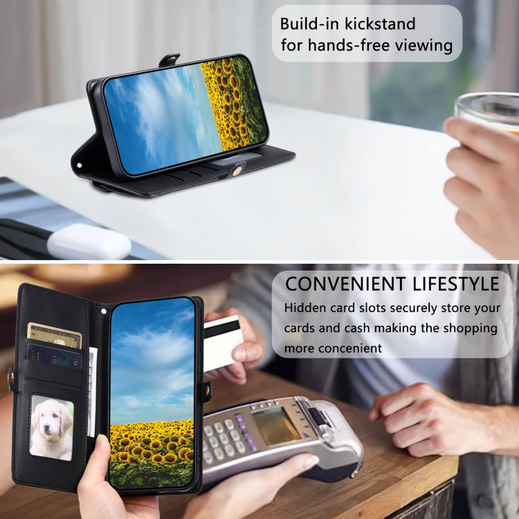 For iPhone 8 Plus / 7 Plus Wallet Multi-card Slot Leather Phone Case with Lanyard