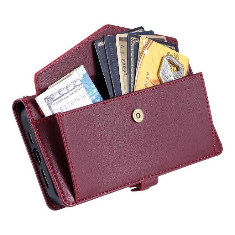 For iPhone 16e / 17e Wallet Multi-card Slot Leather Phone Case with Lanyard