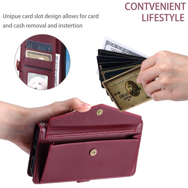 For iPhone 16e / 17e Wallet Multi-card Slot Leather Phone Case with Lanyard