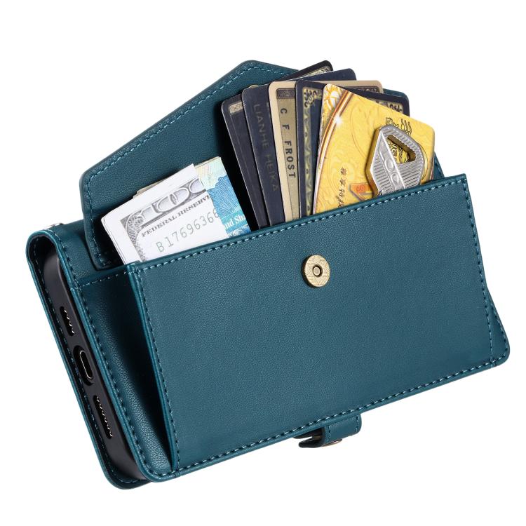 For iPhone 16e / 17e Wallet Multi-card Slot Leather Phone Case with Lanyard
