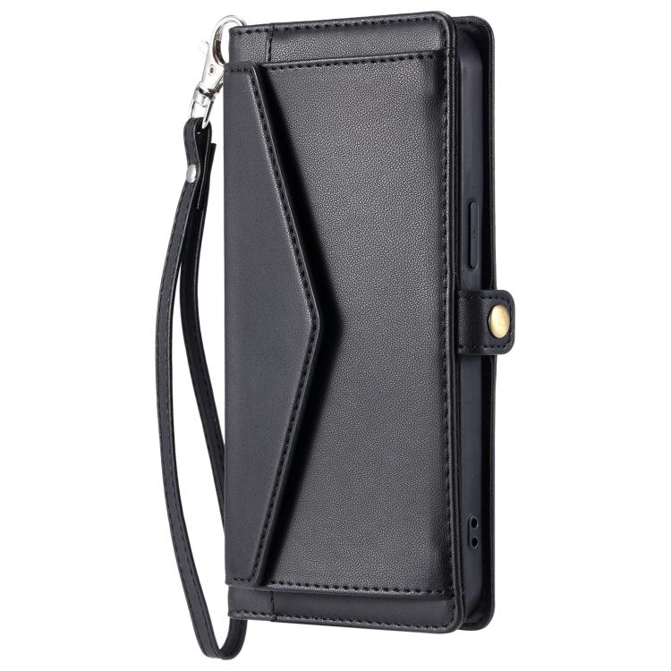 For iPhone 16e / 17e Wallet Multi-card Slot Leather Phone Case with Lanyard
