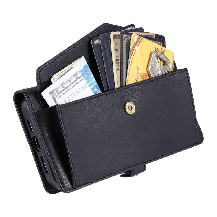 For iPhone 16e / 17e Wallet Multi-card Slot Leather Phone Case with Lanyard