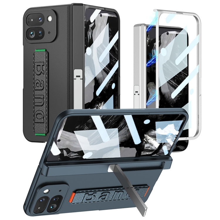 For Google Pixel 9 Pro Fold GKK Integrated Fold Hinge Wrist Strap Phone Case with Holder