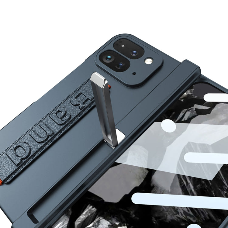 For Google Pixel 9 Pro Fold GKK Integrated Fold Hinge Wrist Strap Phone Case with Holder