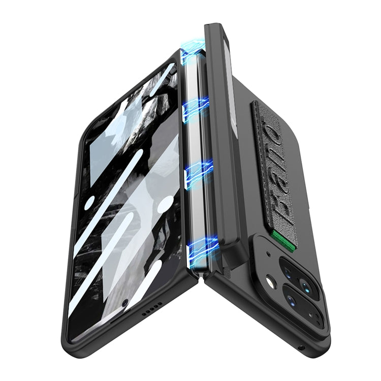 For Google Pixel 9 Pro Fold GKK Integrated Fold Hinge Wrist Strap Phone Case with Holder