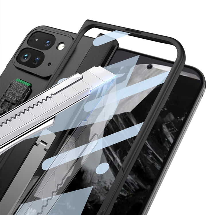 For Google Pixel 9 Pro Fold GKK Integrated Fold Hinge Wrist Strap Phone Case with Holder