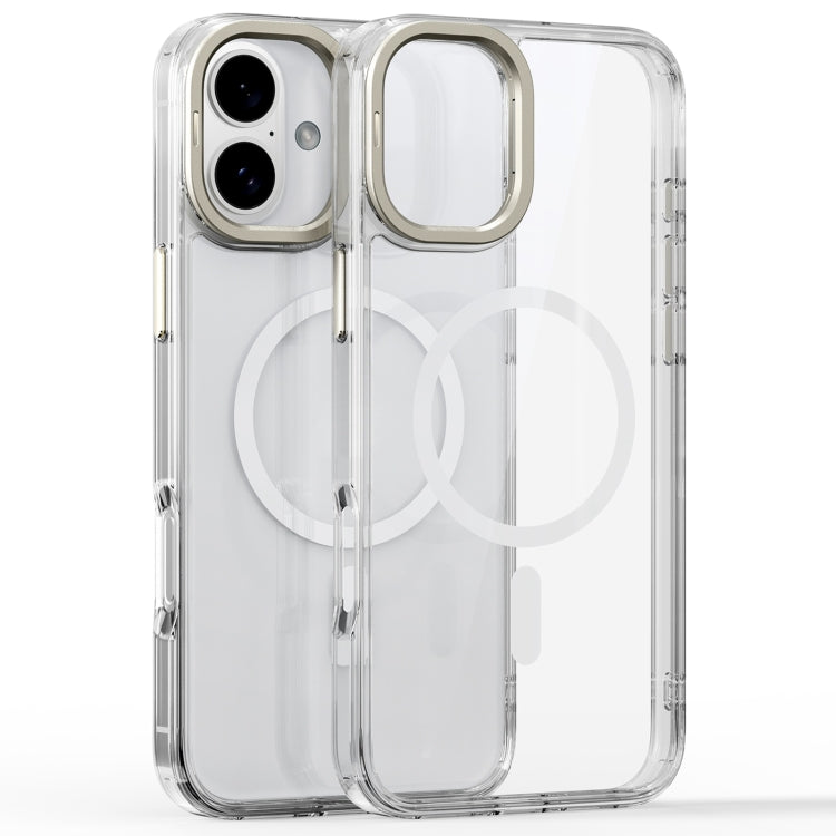 For iPhone 16 Plus Mirror Crystal Clear Lens Holder MagSafe Magnetic Phone Case