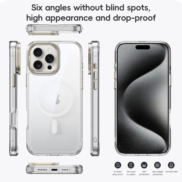 For iPhone 16 Pro Max Mirror Crystal Clear Lens Holder MagSafe Magnetic Phone Case