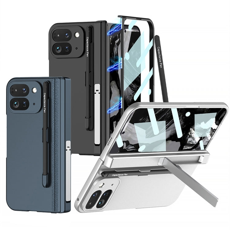 For Google Pixel 9 Pro Fold GKK Integrated Magnetic Full Coverage Flip Phone Case, Included Pen