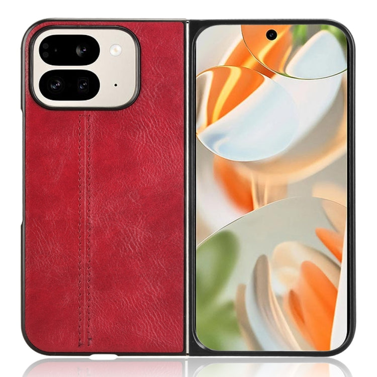 For Google Pixel 9 Pro Fold Cow Pattern Sewing Back Cover Phone Case