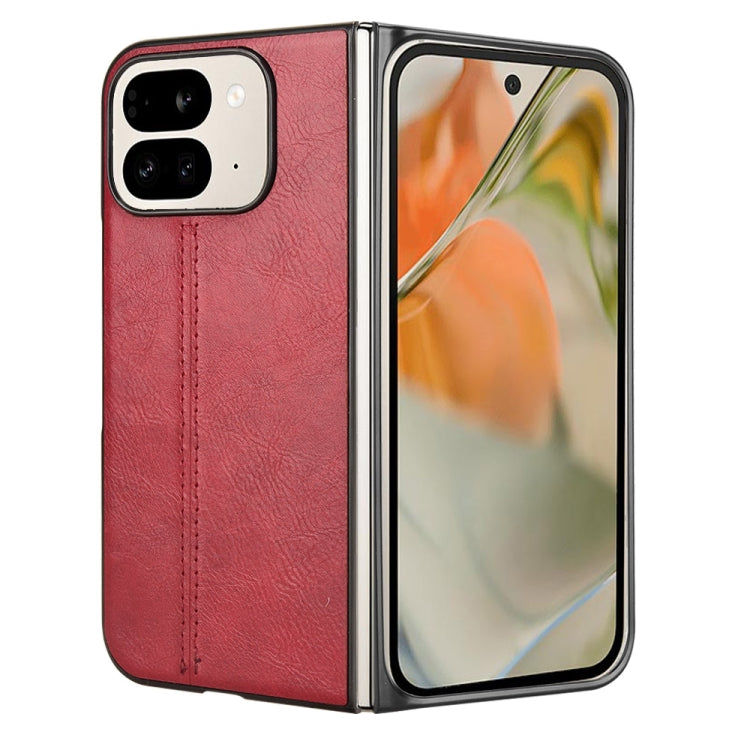 For Google Pixel 9 Pro Fold Cow Pattern Sewing Back Cover Phone Case