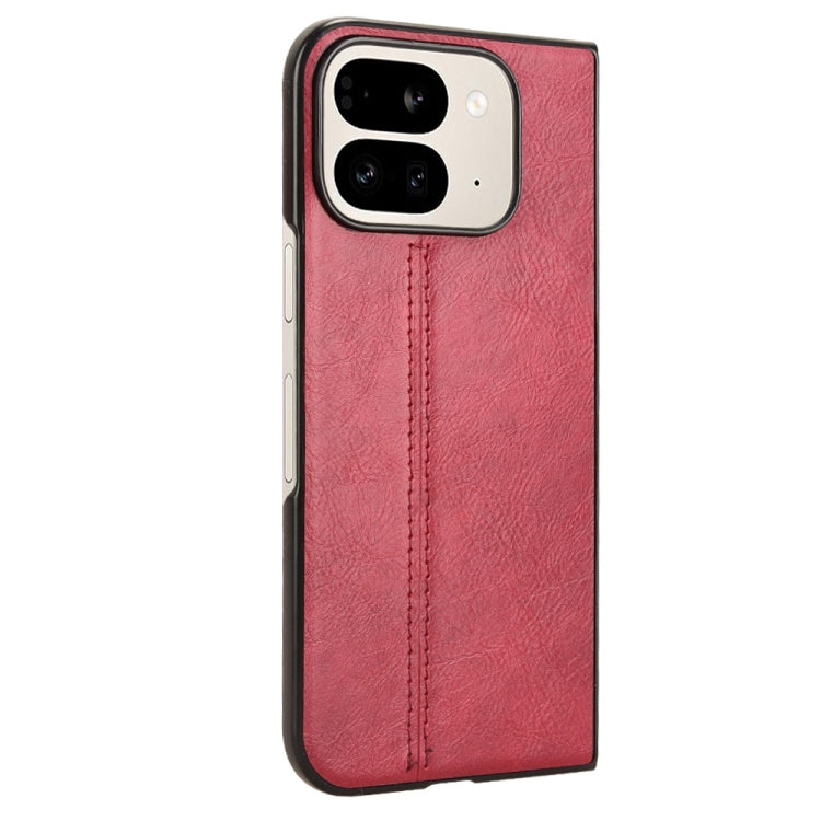 For Google Pixel 9 Pro Fold Cow Pattern Sewing Back Cover Phone Case