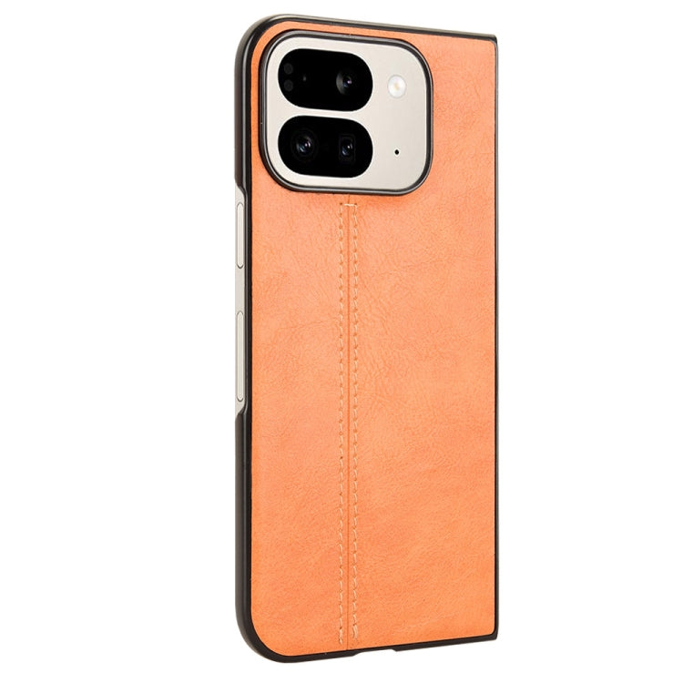 For Google Pixel 9 Pro Fold Cow Pattern Sewing Back Cover Phone Case