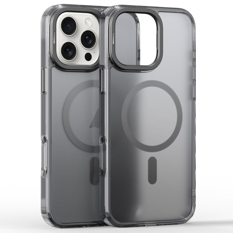 For iPhone 16 Pro Frosted Crystal Clear Lens Holder MagSafe Magnetic Phone Case