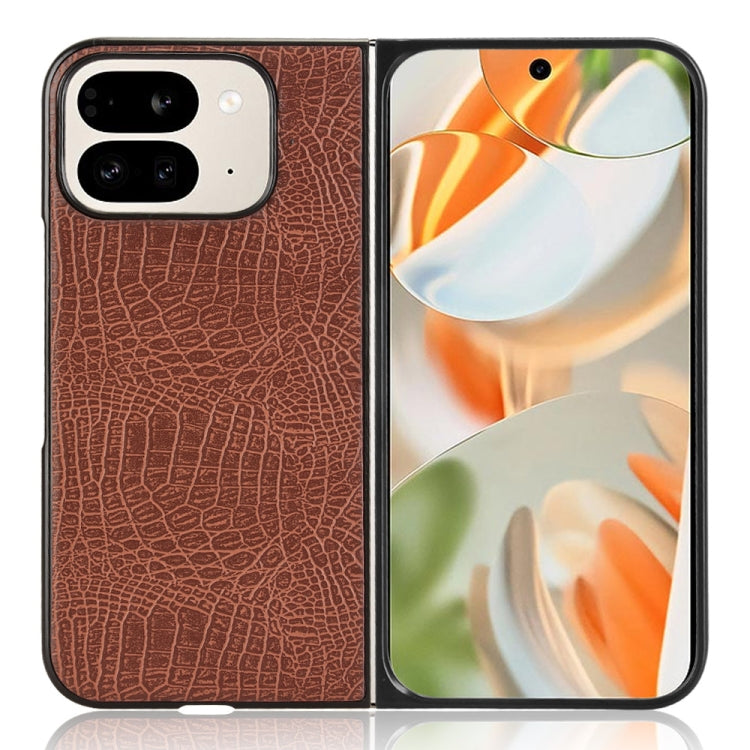 For Google Pixel 9 Pro Fold Crocodile Texture Back Cover Phone Case