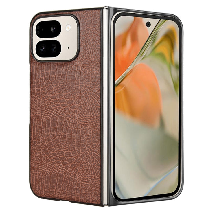 For Google Pixel 9 Pro Fold Crocodile Texture Back Cover Phone Case