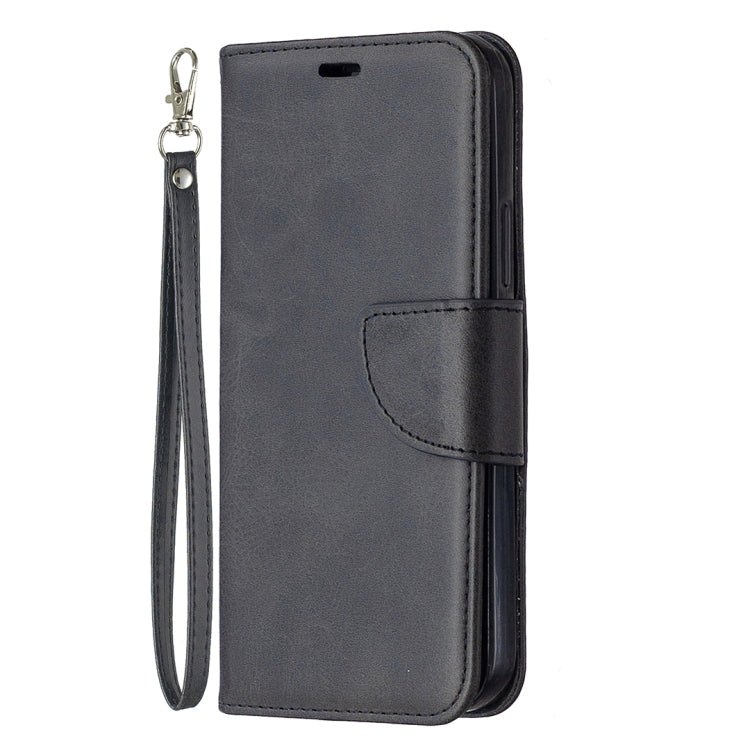 For iPhone 12 / 12 Pro Retro Lambskin Texture Pure Color Horizontal Flip PU Leather Case, with Holder & Card Slots & Wallet & Lanyard